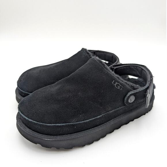 UGG Goldenstar Cozy Comfort Clogs Hook & Loop Women's Black Size US9 EU40 - Picture 1 of 14